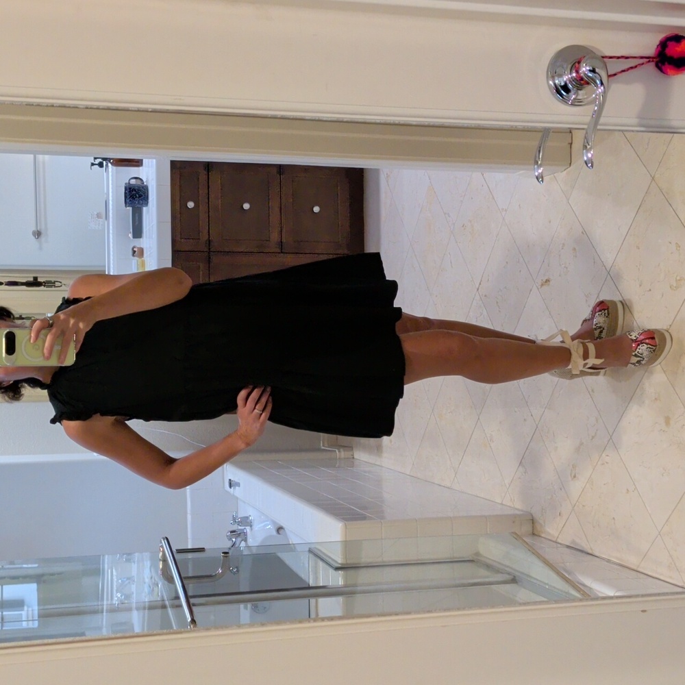 BP Tiered Ruffle Black Cotton Dress - S